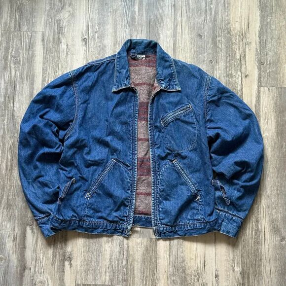 Vintage 50s Key Imperial Sanforized Denim Work Jacket Size Small